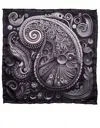 Gresham Blake Men's Black / White / Grey Black Modern Paisley Silk Pocket Square In Multi