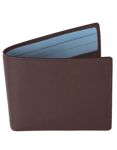 Gresham Blake Men's Blue / Brown Brown & Pale Blue Leather Wallet In Multi