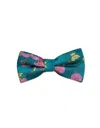 Gresham Blake Men's Blue Turquoise & Purple Daisy Silk Bow Tie In Blue