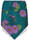Gresham Blake Men's Blue Turquoise & Purple Daisy Tie In Blue