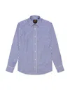 Gresham Blake Men's Blue / White Blue & White Stripe Single Cuff Shirt In Multi