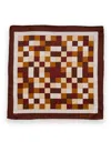 Gresham Blake Men's Brown Check Silk Pocket Square In Brown