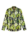 Gresham Blake Men's Green Apples Silk Shirt In Green