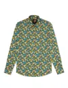 Gresham Blake Men's Green Meadow Of  Flowers Shirt