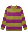 Gresham Blake Men's Green / Pink / Purple Green & Purple Stripe Mohair Jumper In Green/pink/purple