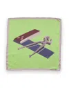 Gresham Blake Men's Green Tool Pocket Square In Green