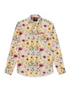 Gresham Blake Men's Neutrals Pastel Floral Linen Shirt