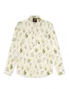 Gresham Blake Men's Neutrals Wild Flowers Linen Shirt In White