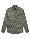Gresham Blake Men's Pink & Green Floral Shirt In Green