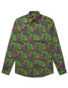 Gresham Blake Men's Purple & Green Garden Shirt In Green