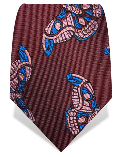 Gresham Blake Men's Red Burgundy Moth Tie