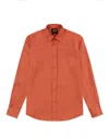 Gresham Blake Men's Red Wild Salmon Linen Shirt