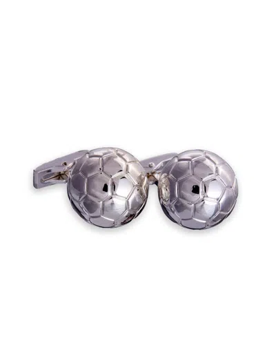 Gresham Blake Men's Silver Football Cufflinks