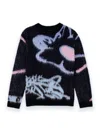 Gresham Blake Women's Black / Pink / Purple Doodle Mohair Jumper In Black/pink/purple