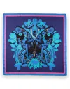 Gresham Blake Women's Blue Lucky Silk Scarf In Blue