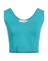 Greta Boldini Woman Sweater Turquoise Size M Cotton In Blue