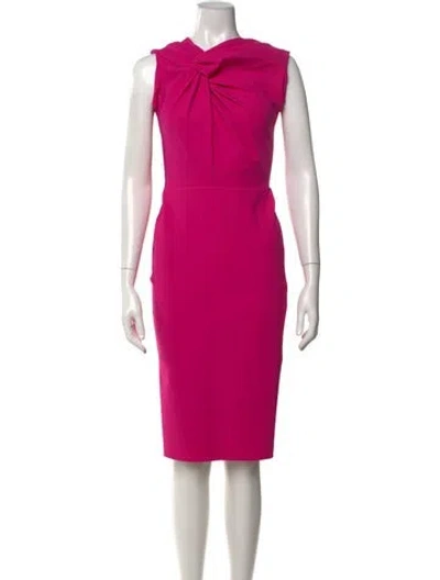 Pre-owned Greta Constantine Asymmetrical Knee-length Dress In Pink