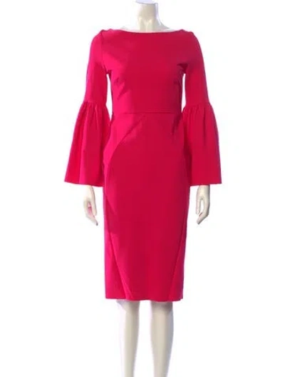 Pre-owned Greta Constantine Bateau Neckline Midi Length Dress In Pink