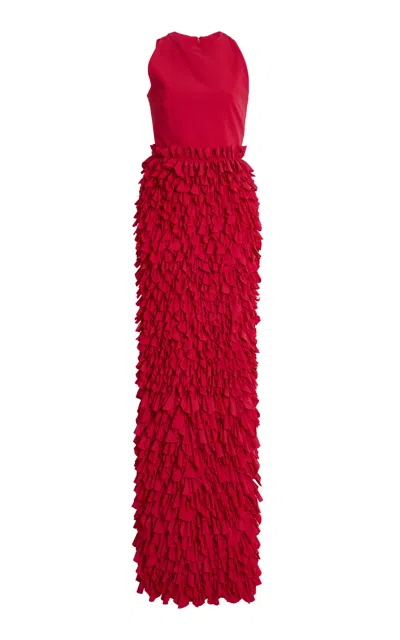 Greta Constantine Berkel Ruffled Gown In Pink