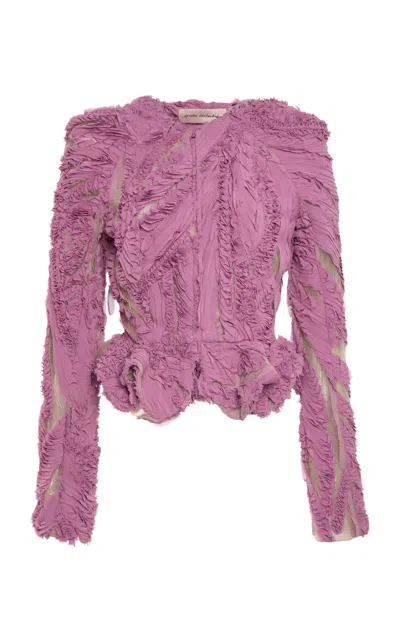 Greta Constantine Clurpy Mesh Cropped Jacket