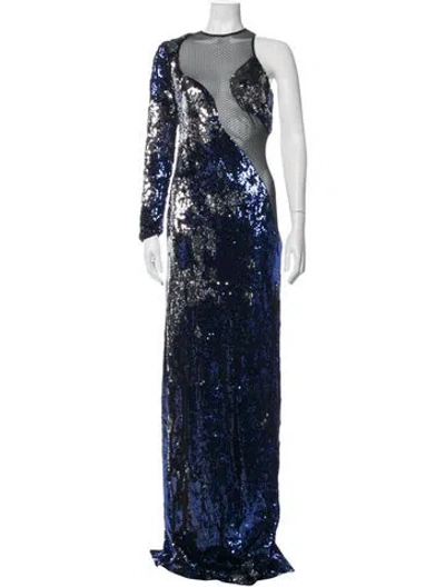 Pre-owned Greta Constantine Colorblock Pattern Long Dress W/ Tags In Blue