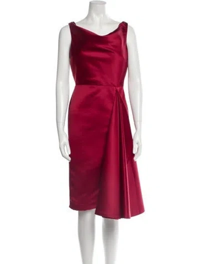 Pre-owned Greta Constantine Cowl Neck Knee-length Dress W/ Tags In Red