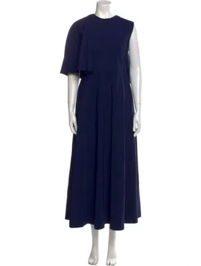 Pre-owned Greta Constantine Crew Neck Long Dress In Blue