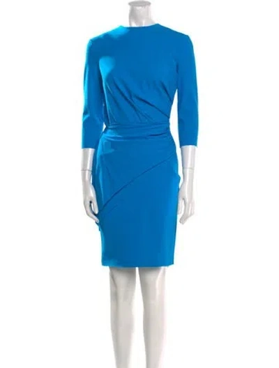 Pre-owned Greta Constantine Crew Neck Mini Dress In Blue