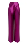 Greta Constantine Dionne Silk Wool Wide Leg Pants In Pink