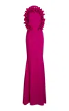 Greta Constantine Doshi Ruffled-trim Gown In Pink