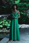 Greta Constantine Dragonuffe Ruffled A-line Maxi Dress