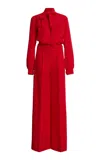 Greta Constantine Ellova Tie-neck Jumpsuit In Red