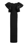 Greta Constantine Genet Silk Ruffled Gown In Black