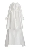 Greta Constantine Haring Empire Waist Silk Gown In White