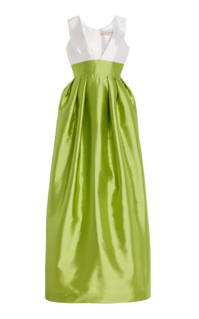 Greta Constantine Ilkool Silk Faille Gown In White