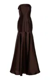 Greta Constantine Jabiru Satin Drop Waist Gown