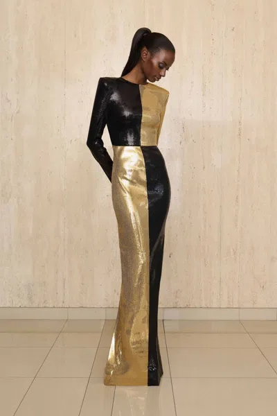 Greta Constantine Kandinsky Gown In Black