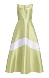 Greta Constantine Kirabo Silk Wool A-line Gown In Green