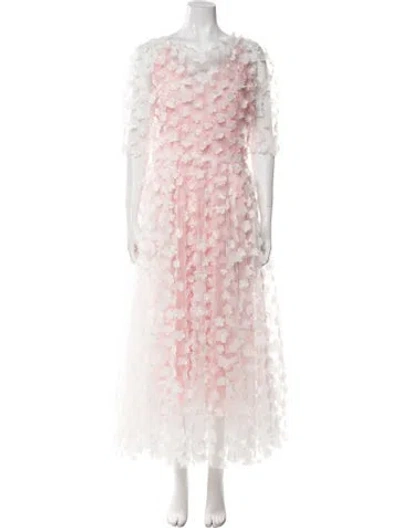 Pre-owned Greta Constantine Lace Pattern Long Dress In Multi