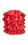 Greta Constantine Liebeskind Tiered Ruffles Silk Mini Dress In Pink