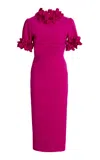 Greta Constantine Loos Floral-trim Pencil Dress In Pink