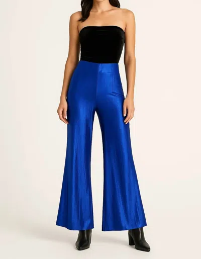 Greta Constantine Margrog Metallic Pants In Royal Blue In Multi