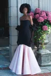 Greta Constantine Morowa Corset Pleated A-line Gown