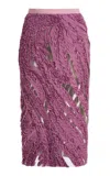 Greta Constantine Noette Mesh Pencil Skirt In Purple
