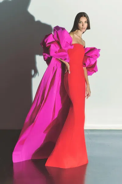 Greta Constantine Off-shoulder Sunev Gown In Multi