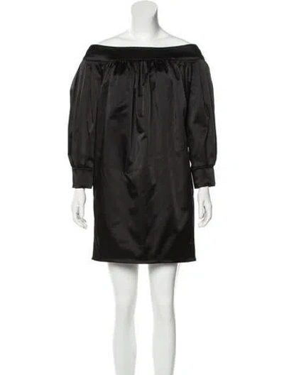 Pre-owned Greta Constantine Off-the-shoulder Mini Dress W/ Tags In Black