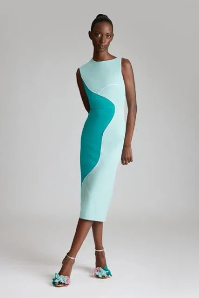 Greta Constantine Ois Midi Dress In Blue