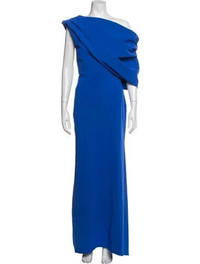 Pre-owned Greta Constantine One-shoulder Long Dress In Blue