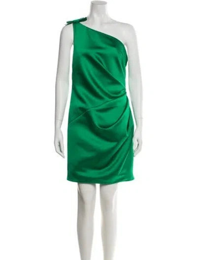 Pre-owned Greta Constantine One-shoulder Mini Dress W/ Tags In Green
