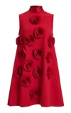 Greta Constantine Quince Floral-appliquéd Mini Dress In Red